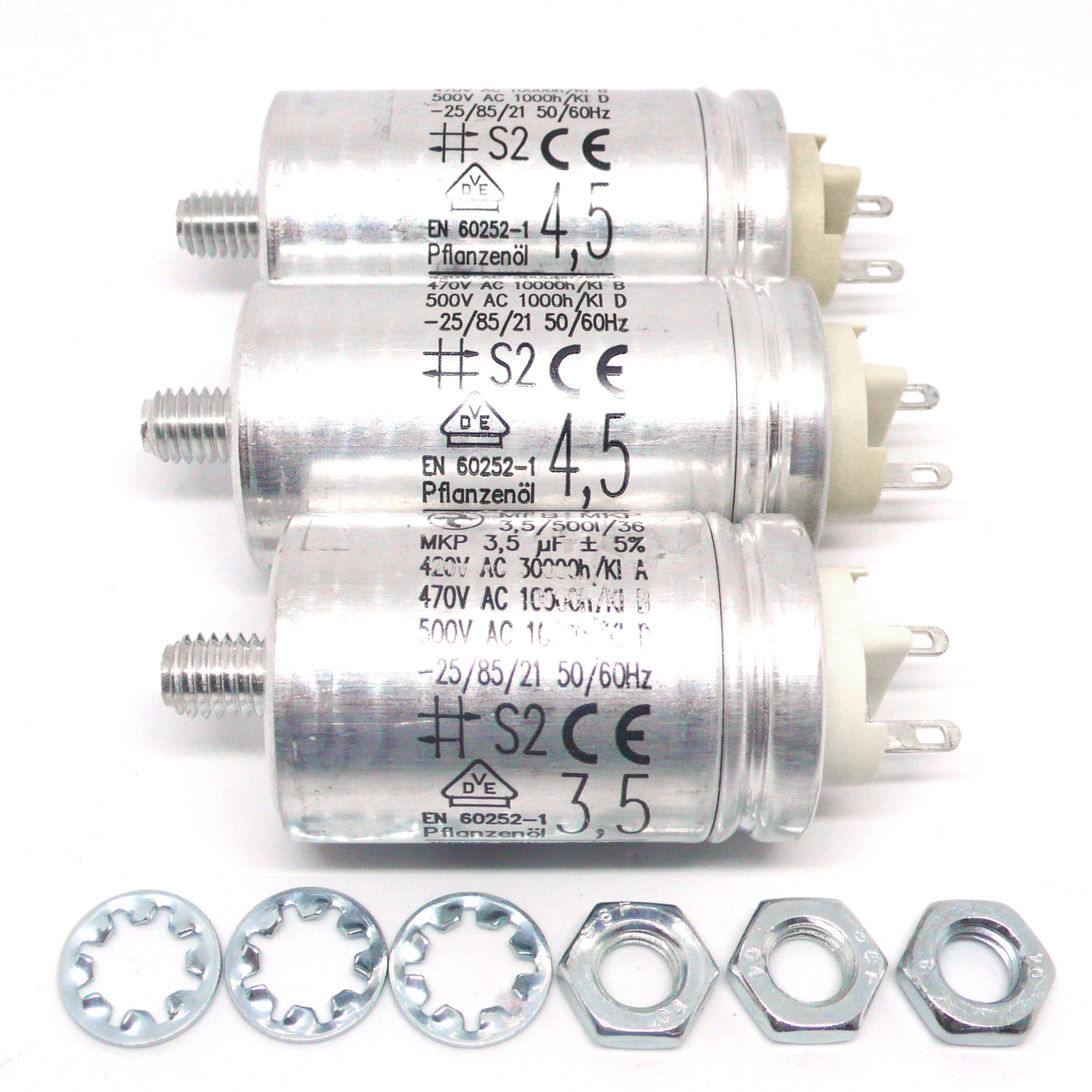 Hydra Premium Motorkondensatoren Set (1x 3,5μF und 2x 4,5μF) für Revox A77, B77 & PR99 (3er Set)