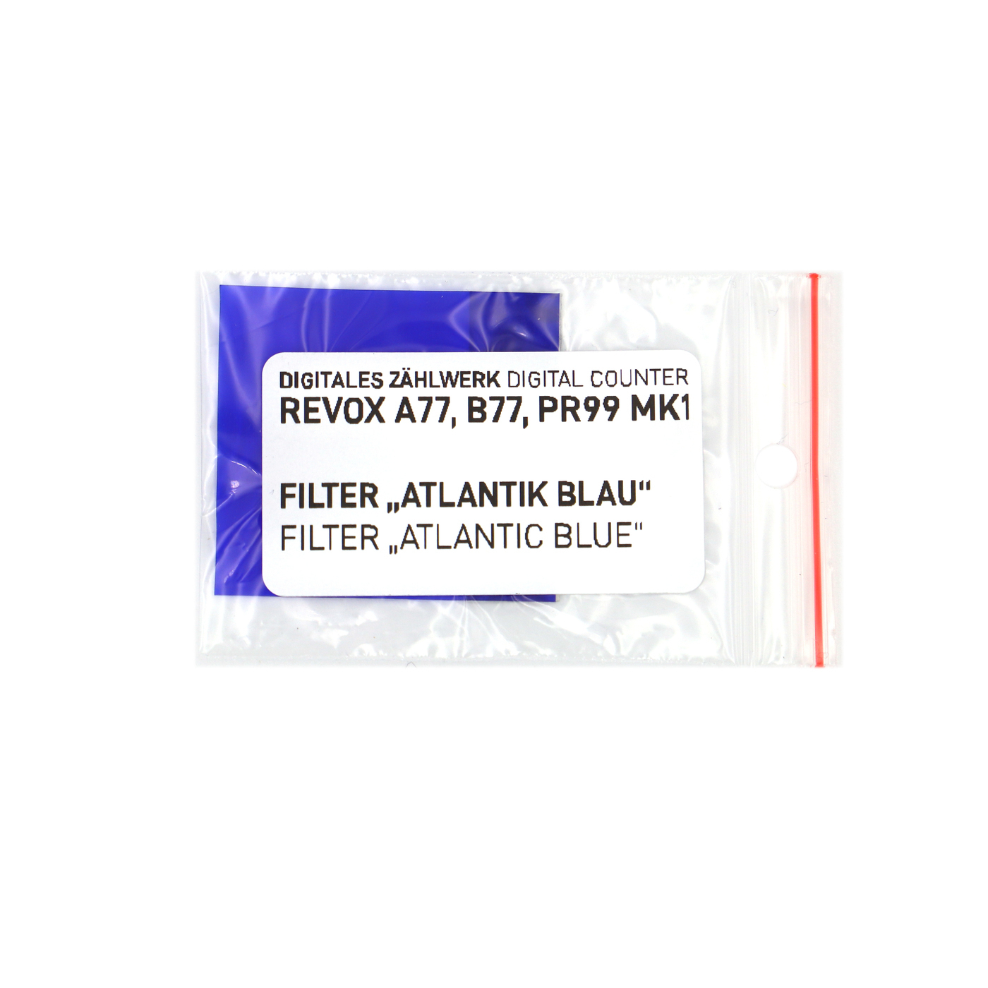 Filterfolie 'LED Atlantik Blau' für Digitales Zählwerk Revox A77, B77 und PR99 MK1