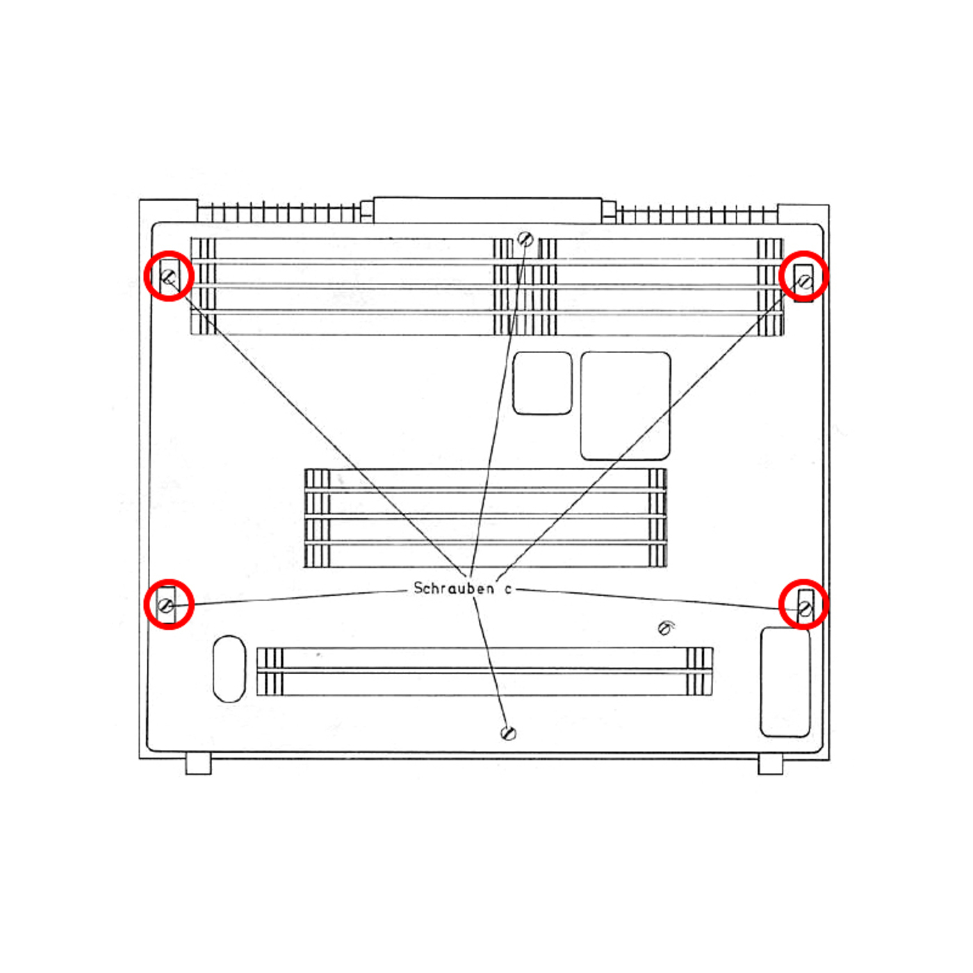 Refurbishment-Kit: Gehäusefüße, Schrauben und Gummileisten für Grundig TS1000 (12er Set)